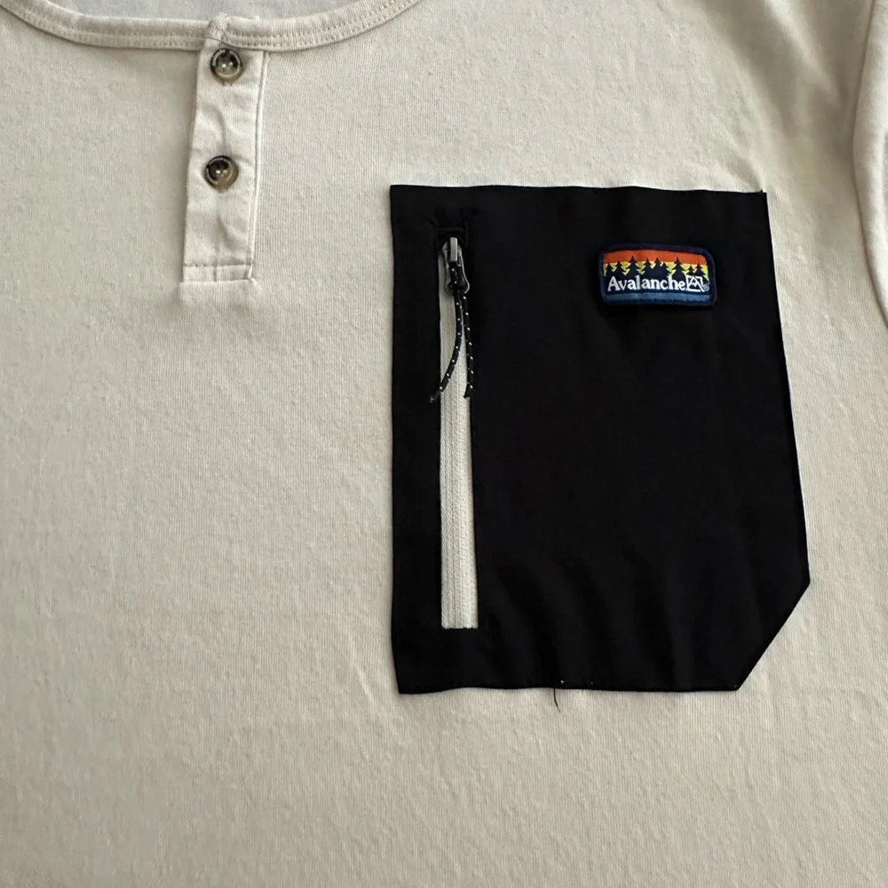Avalanche Cream and Black Short Sleeve Tee